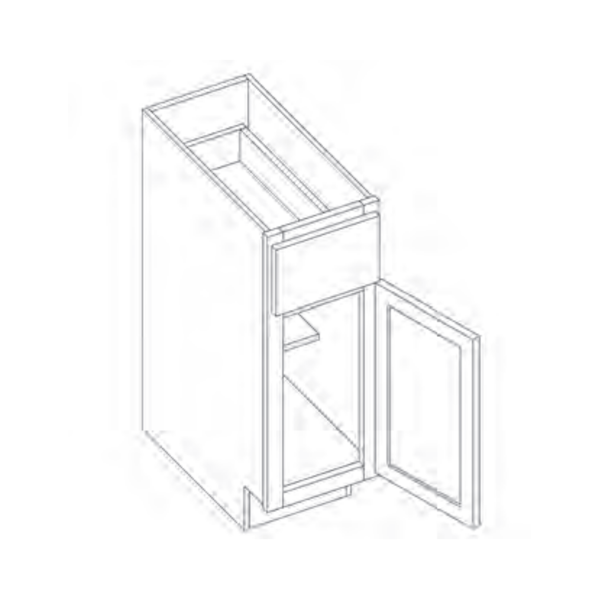 ADA Compatible Single Door Base Cabinet - B21-RH product image