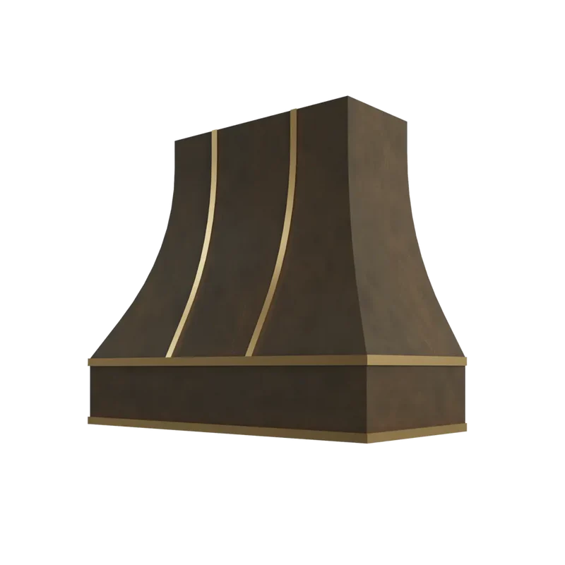 hcbs3630-curved-hood-with-brass-strapping - BS-HCBS3630