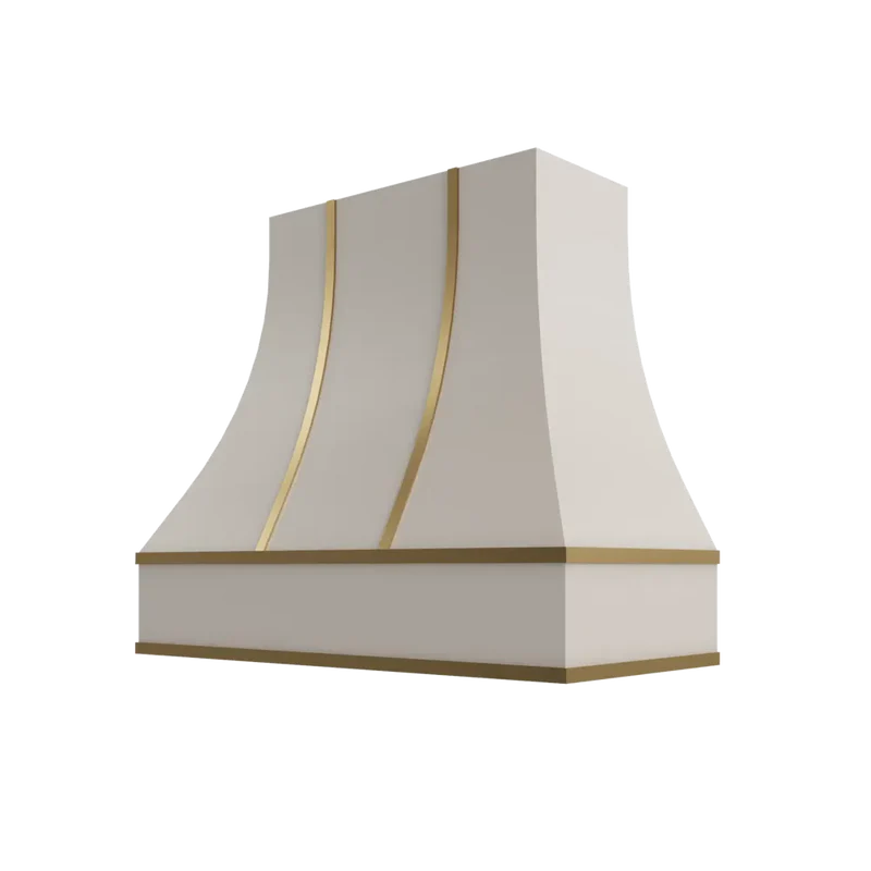 hcbs3630-curved-hood-with-brass-strapping - SS-HCBS3630