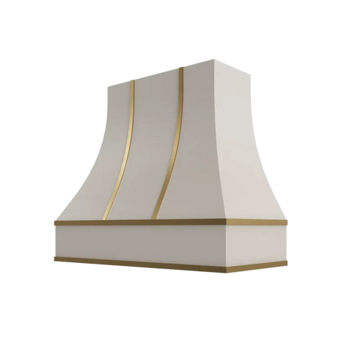 Curved Hood with Brass Strapping - HCBS3630 - SS-HCBS3630