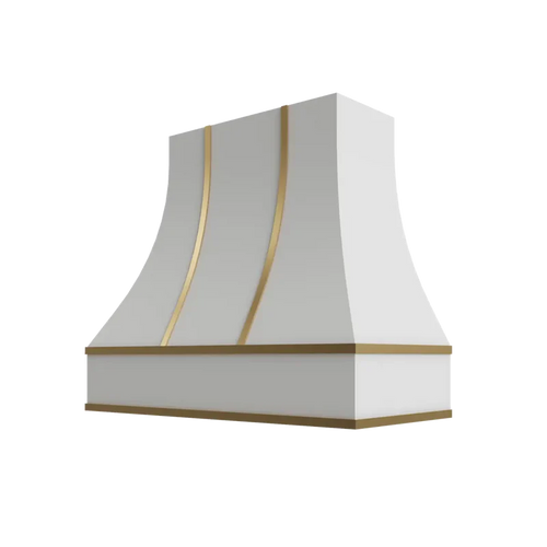 Curved Hood with Brass Strapping - HCBS3630 - SW-HCBS3630
