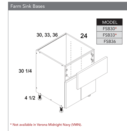 FSB36 - Farm Sink Base Cabinet product diagram