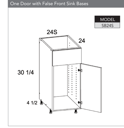 SB24S - Sink Base Cabinet with False Front and One Door product diagram