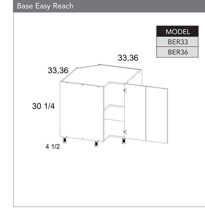 BER36 - Base Easy Reach Cabinet product diagram
