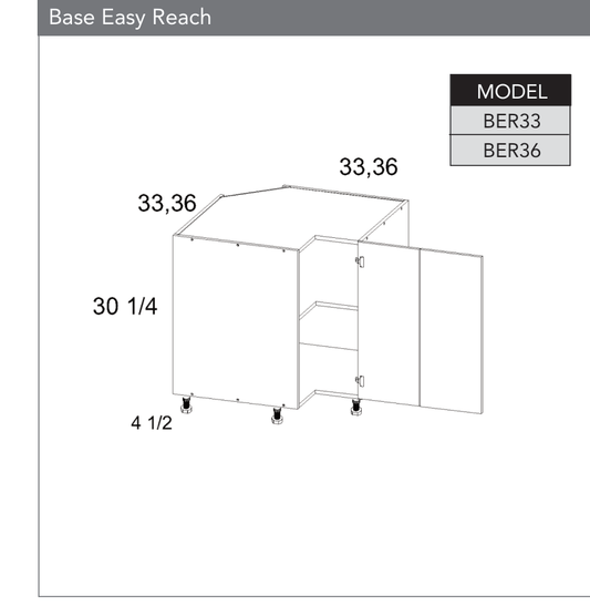 BER36 - Base Easy Reach Cabinet product diagram