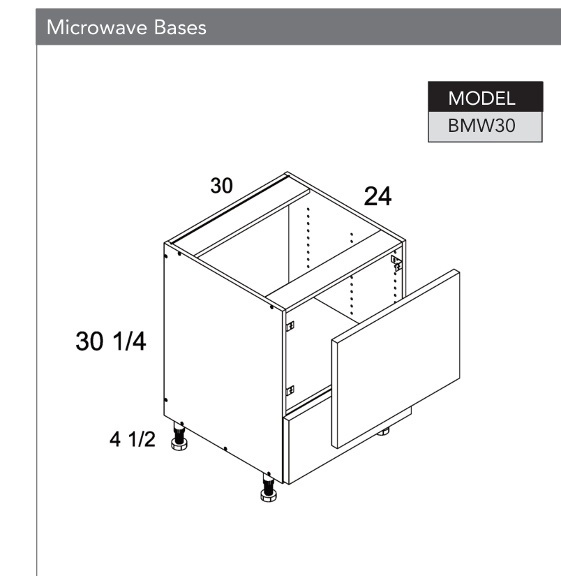BMW30 - Base Microwave Cabinet product diagram