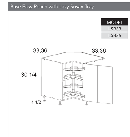 LSB36 - Base Easy Reach Cabinet with Lazy Susan product diagram