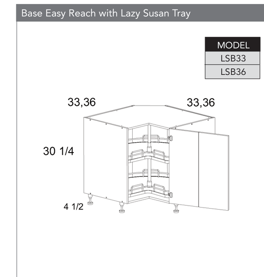 LSB36 - Base Easy Reach Cabinet with Lazy Susan product diagram