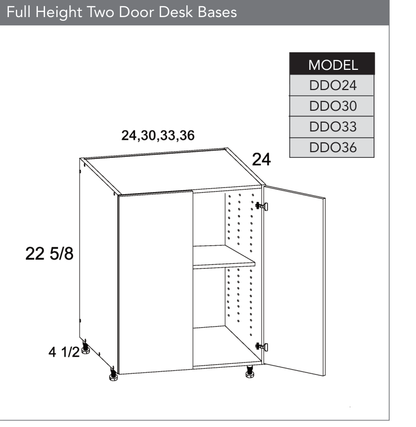 DDO36 - Two Door Desk Base Cabinet product diagram