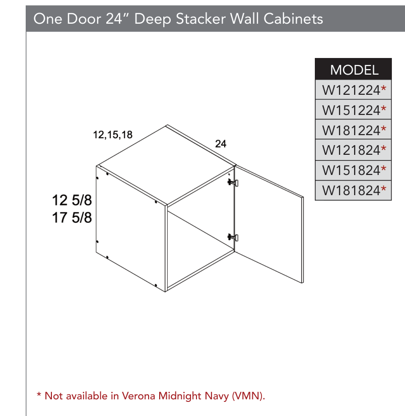W181824 - 24" Deep Wall Cabinets (Continued) product diagram