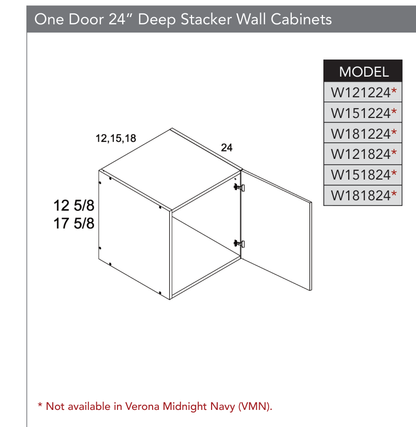 W181824 - 24" Deep Wall Cabinets (Continued) product diagram