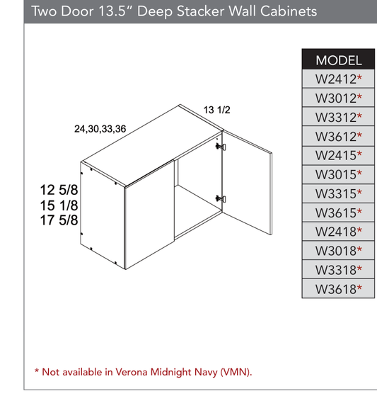 W3618 - 13.5" Deep Wall Cabinets (Continued) product diagram
