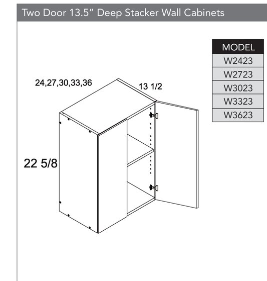 W3623 - 13.5" Deep Wall Cabinets (Continued) product diagram