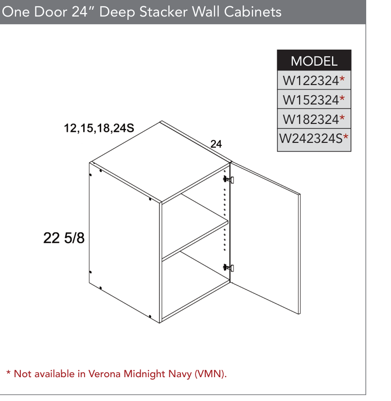 W242324S - 24" Deep Wall Cabinets (Continued) product diagram