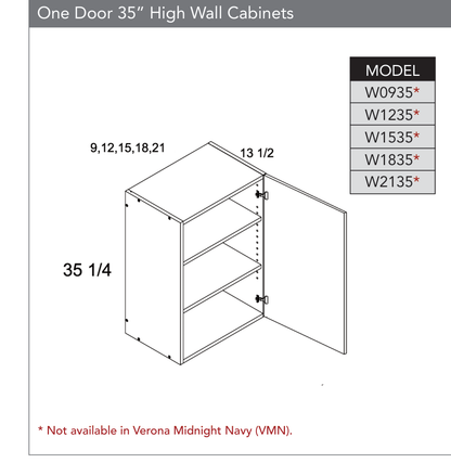 W2135 - 35" High Wall Cabinets (Continued) product diagram