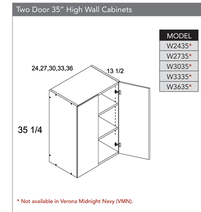 W3635 - 35" High Wall Cabinets (Continued) product diagram