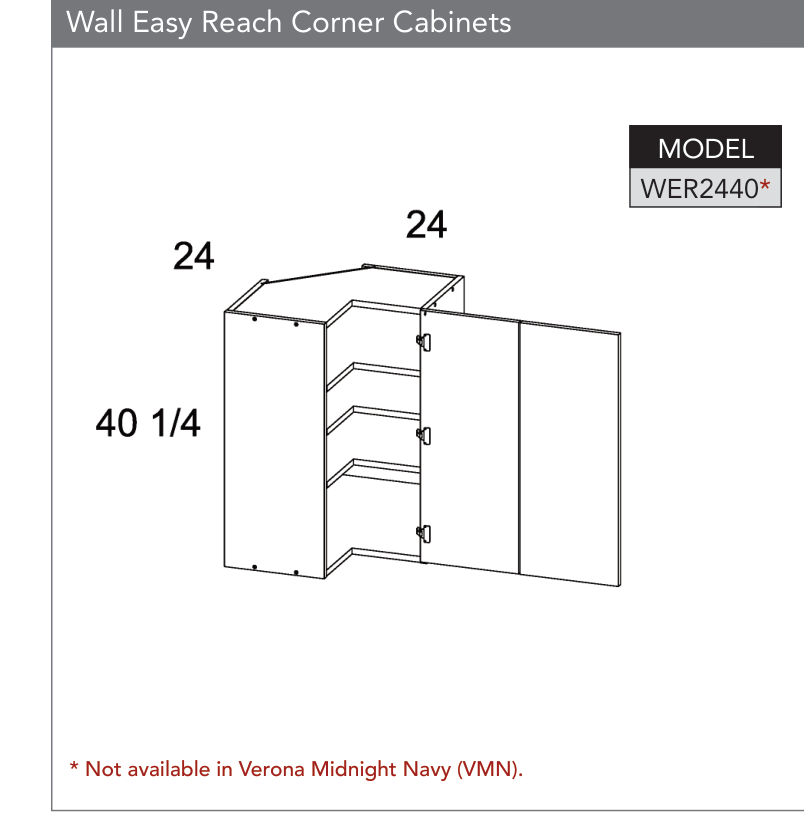 WER2440 - Wall Corner Cabinets (Continued) product diagram