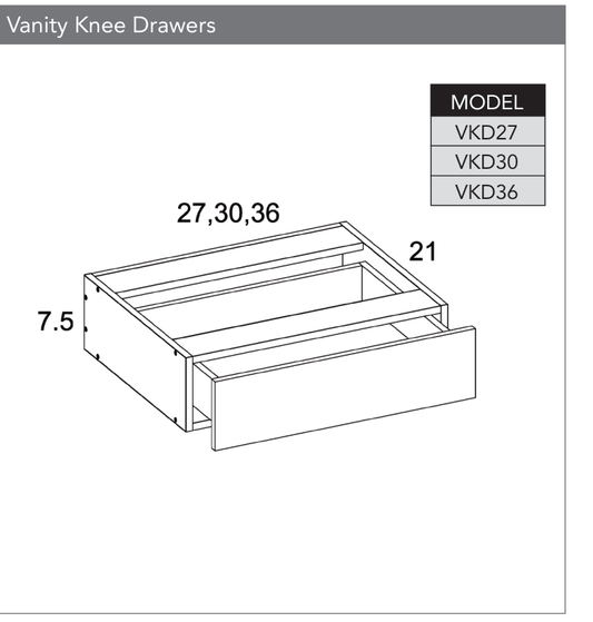 VKD36 - Vanity Knee Drawers product diagram