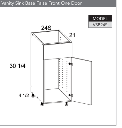VSB24S - Vanity Sink Base False Front One Door product diagram