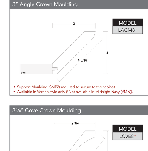 Frameless LCVE8 - Mouldings - LCVE8-VPB
