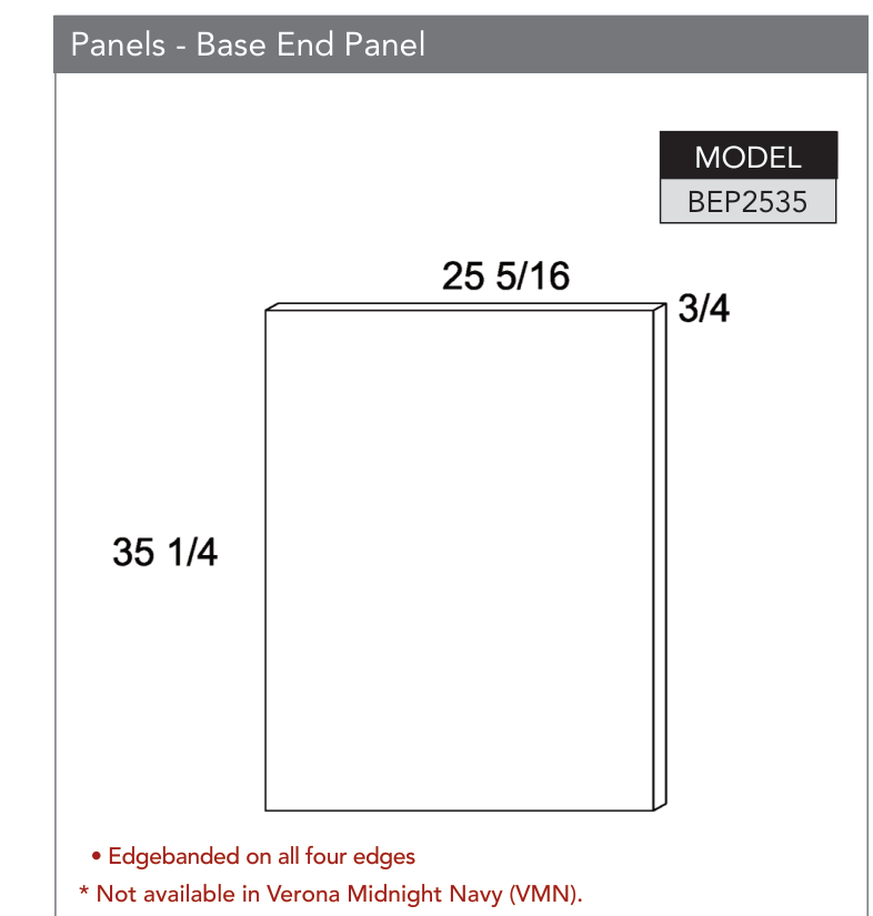 BEP2535 - Panels & Fillers product diagram