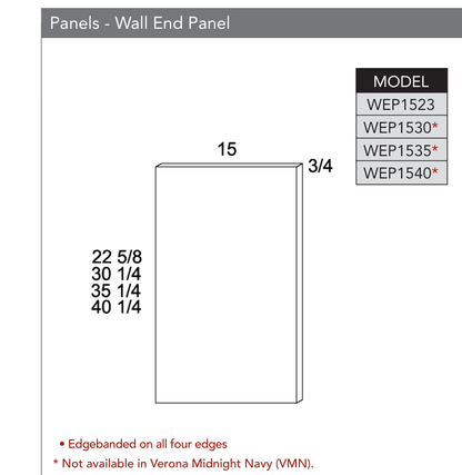 WEP1540 - Panels & Fillers product diagram